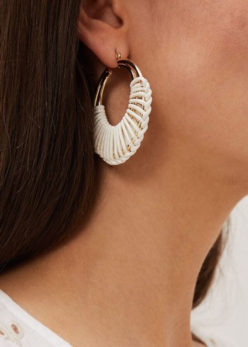 Phase Eight Woven Hoop Jewellery White Canada | ZSHTXY-240